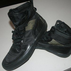 Frye Tactical Green Black Street Boots - mens 11D Very Rare Style